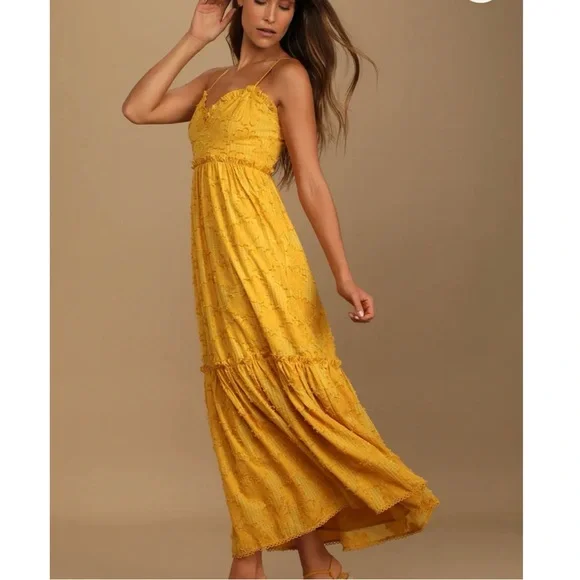 Lulus Yellow Floral Maxi Dress - Picture 8 of 12